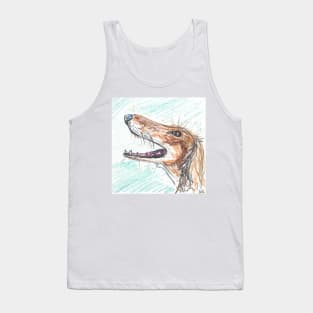 Saluki oil pastel drawing sketch Tank Top